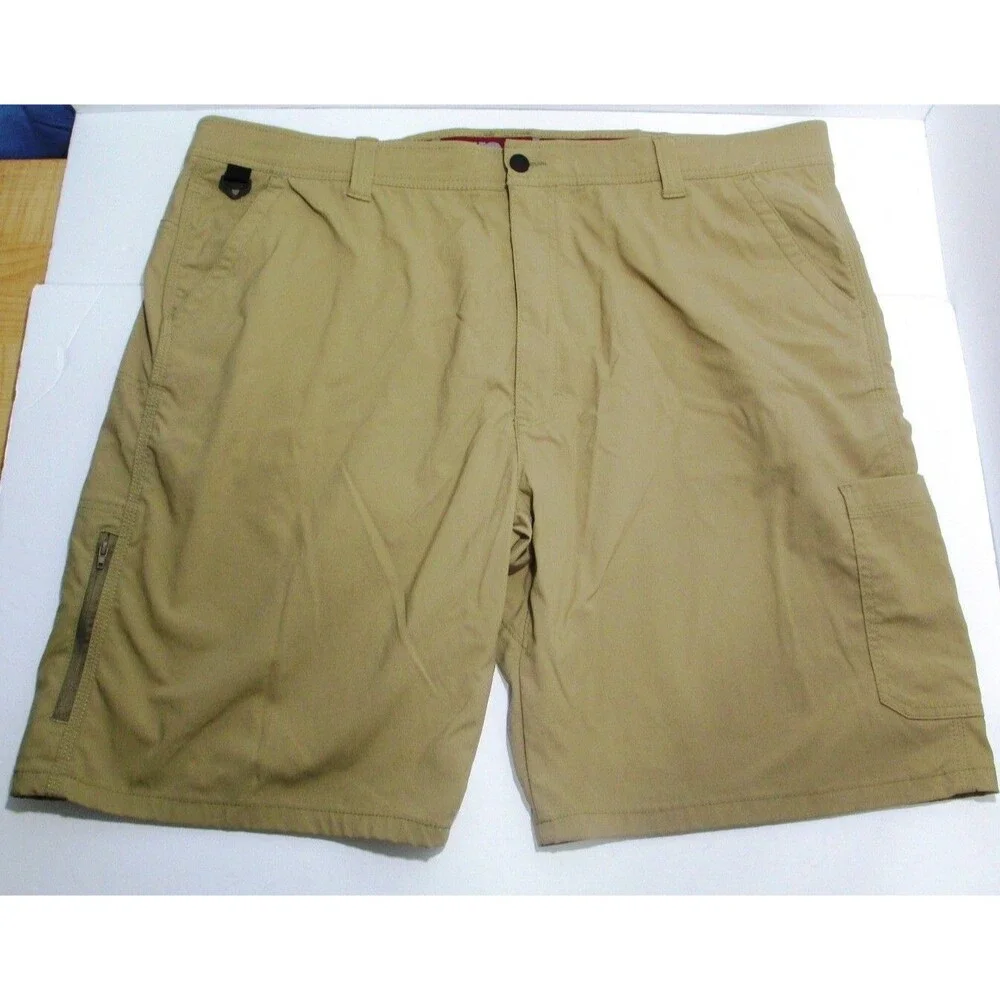 Wrangler Men Shorts Size 44x10 Tan Nylon Reinforced Waist